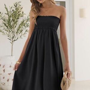 Chic Black Strapless Maxi Dress